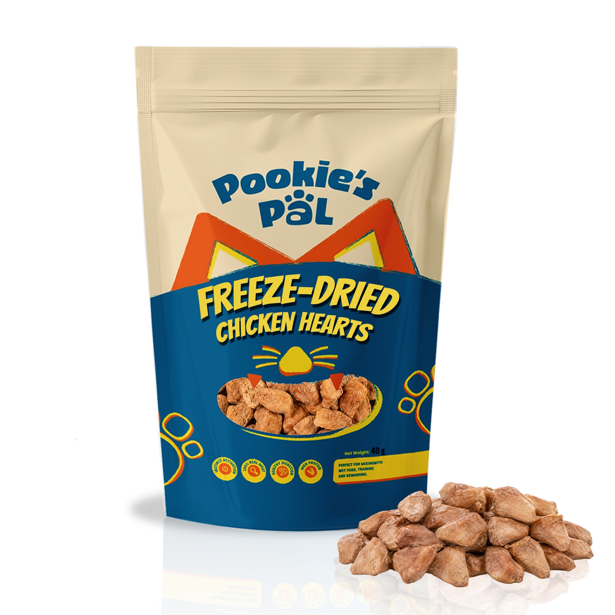 Freeze-Dried Chicken Hearts 40g