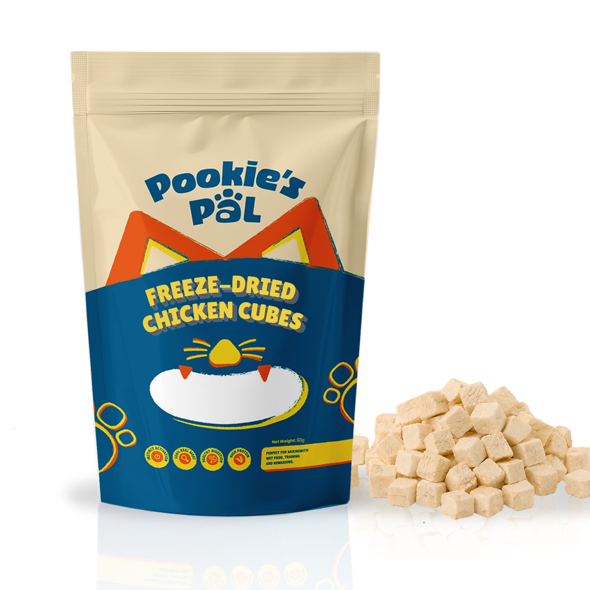 Freeze-Dried Chicken Cubes 60g